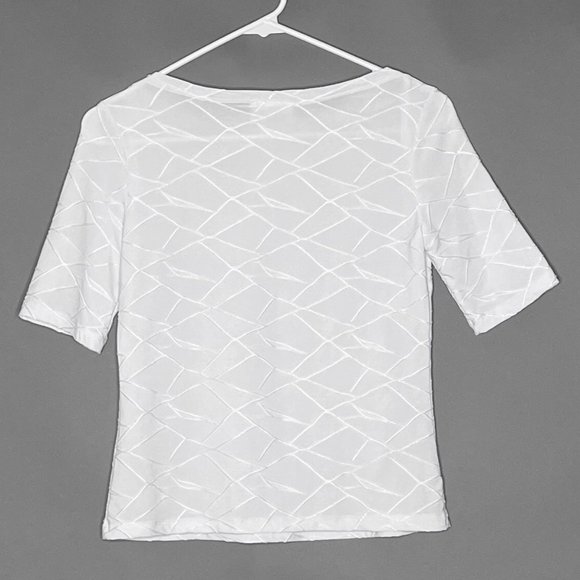 I.N. Studio Petite White Top Textured Stretch‎ Made In USA Size PS - Picture 3 of 6